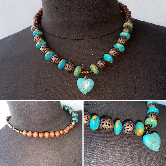 Copper Turquoise, Copper Balls & Heart Turquoise - Picture 3 of 7